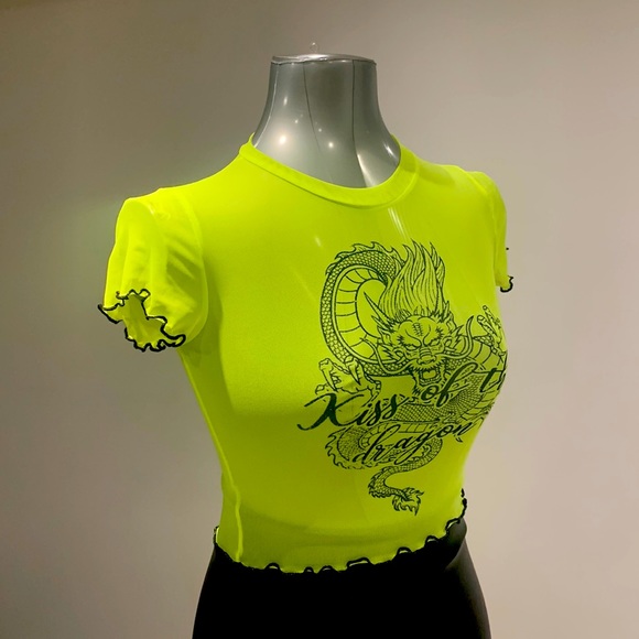 Neon-Green Kiss of the Dragon Top - Picture 3 of 9